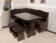 Кухонний комплект м'який куток зі столом і двома табуретами з ДСП Гармонія Мікс Меблі Горіх темний+шоколад