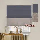 Подвійна римська штора День-Ніч ТВІН Classic InHt Блекаут Perfect 12488 Графітовий + Тюль Натурель Латте 130х170 см