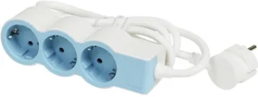 Подовжувач Legrand Стандарт 3х2К+C розетки, 16 А, з кабелем 1.5 м Білий/Синій (694551)