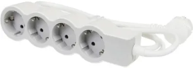 Подовжувач Legrand Стандарт 4х2К+C розетки, 16 А, з кабелем 5 м Білий/Сірий (694569)