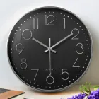 Годинник настінний кварцовий безшумний круглий для дому Losso Premium Silver CW-30 - Чорні