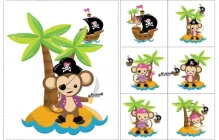 Набір сатинових панелей для дітей мавпочки Пірати 0000059