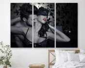 Модульна картина на полотні з трьох частин Пристрасна пара 128x81 см (M3_L_218)