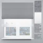 Римська штора мотузковий карниз день-ніч рогожка-дімаут сталевий тюль льон білий 150х170 см