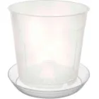 Горщик для орхідей з бічними отворами ZRостай прозорий 2 л з підставкою (Orh-bok-tra-POD)