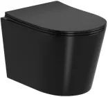Унітаз підвісний IMPRESE Jess Rimless i11330MB із сидінням Slim Soft Close дюропласт чорний матовий