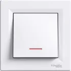 1-клавішний вимикач Schneider Electric Asfora з підсвіткою самозатискний Білий з рамкою (EPH1500121)