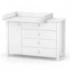 Комод у дитячу, спальню з ДСП та дерева Монако 1200 білий Верес зі знімним пеленальним блоком