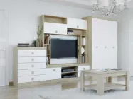 Вітальня Еверест Соната Комплект 28 Комбі Сонома Білий