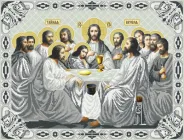 Схема для вишивання бісером Таємна вечеря (срібло)