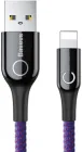 Кабель Baseus C-shaped Light Intelligent power-off Cable for iP 2.4 A 1 m Purple (CALCD-05)