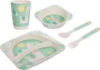 Набір посуду Canpol babies Lama бамбуковий 5 предметів Бірюзовий (9/213)