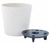 Вазон інтер'єрний "Ф'южн" низький зі вставкою, Алеана, d23,5 * 22 см, 6 л, біла троянда