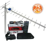 Дачний комплект Т2: DVB-T2 тюнер SatCom T505 T2 Internet з функціями медіаплеєра та IPTV/WebTV-плеєра + Антена зовнішня Дальнобій 75 км)