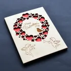 Яскрава листівка з дерева на 14 лютого 19х14.5см