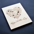 Оригінальна дерев'яна листівка на 14 лютого 19х14.5см