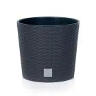 Горщик для квітів RATO 400мм круглий з вкладишем "2" в "1" - Антрацит