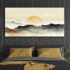 Настінний декор картина для інтер'єру у вітальню спальню Пейзаж - Захід сонця 50x25 см (K0045_M)