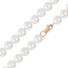 Намисто перли штучно вирощені діаметр перли білий діаметр 10-10,5мм на золотому замку якість ААА ''Перлина кохання''