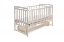 Ліжечко дитяче DeSon Човен ( Десон Лодочка ) трансформер дерев'яне з маятником без шухляди для новонароджених і до 5 років ваніль