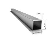 Труба профільна Метінвест 15х15х2 мм Сталева Довжина 1 метр