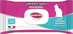 Вологі серветки для котів Inodorina gatto senza profumo з ароматизованою водою 40 шт (8031398128924)
