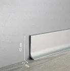 Плінтус алюмінієвий 40 мм накладний ProfiLuxе SVP-40S (2600 мм), срібло