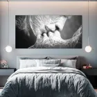 Картина для спальні Холстович Kiss Black 70х140 см. Романтична картина в спальню або вітальню.