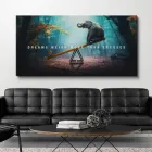 Картина мотиваційна Полотно Dreams Weight More 30x60 см. Мотиваційна картина для офісу або кабінету