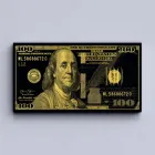 Картина з грошима Холстович Gold Franklin 30x60 см. Картина з доларами для дому чи офісу