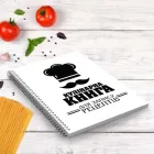 Кулінарна книга для запису рецептів (біле тло з чорним написом) на спіралі