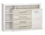 Комод для речей Меблі Сервіс Кім 1Д+4Ш сан-ремо/дуб карі білий