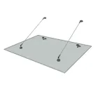 Навіс козирок скляний 1000 х 1600 мм на вантах Fabrizio скло 10 мм загартоване