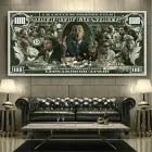 Картина Холстович 100$ Wolfie 70х140 см. Картина для офісу, вітальні, спальні, інтер'єру, подарунок шефу