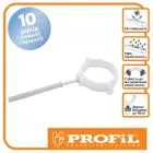 Кронштейн (тримач) для водостічної труби пластиковий PROFIL 130 система довжина L-220 мм Білий