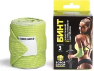 Еластичний медичний бинт із текстильною застібкою, 1.5 м Х 8 см, Toros-Group (Україна) жовто-зелений