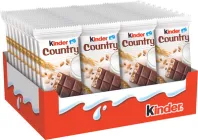 Упаковка молочного шоколаду Kinder Country з молочно-злаковою начинкою 23.5 г x 40 шт. (4008400264004)