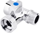 Кран приладовий 3-х ходовий KRONER KRP Eckventil C103 1/2''х3/4''х1/2'' ЗЗВ кутовий