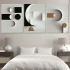 Модульна картина Холстович Modern Black White Abstract 90х40 см. Картина з абстракцією для кабінету психолога, вітальні, спальні, кухні, офісу, інтер'єру
