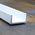 Швелер алюмінієвий П-профіль 20х10х2 анод срібло паз 16мм, деталь 0,5 метри