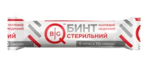 Бинт стерильний марлевий медичний BigQ 5 м х 10 см, тип 17