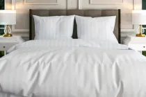 Лляна постільна білизна в полоску 215х175