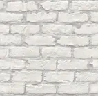 Шпалери паперові вологостійкі Континент Цеглини 2 Білий/Сірий шов (2190)