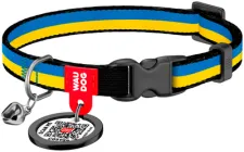 Нашийник для котів нейлоновий Collar Waudog з QR паспортом Colors of freedom пластиковий фастекс XS 20 - 30 см (5210-4020Collar)