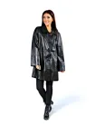 Жіночий тренч плащ з натуральної шкіри Epica Z-042 4XL чорний