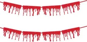 Гірлянда паперова фігурна Yes! Fun Хелловін Краплі крові 8 елементів 3 м гліттер (801183) (5056574401694)