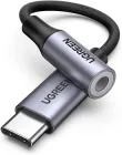 Адаптер UGREEN AV161 USB Type-C Male to 3.5mm Female Cable Aluminum Shell with Braided 10cm Space Gray (80154)