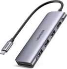 Док-станція UGREEN 6-IN-1 Aluminium USB C Hub, HDMI 4K, 3 порти USB 3.0, SD & TF Card Reader, Steam Deck Dock, MacBook Air / Pro M1 M2, iPad Pro / Air M1, Galaxy Tab S8, Surface Go / Pro і т.д.