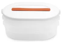 Контейнер МВМ My Home термостійкий трирівневий для зберігання Білий (KP-04 WHITE)