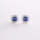 Золоті сережки - пусети з діамантами і сапфірами сб0403nl Онікс